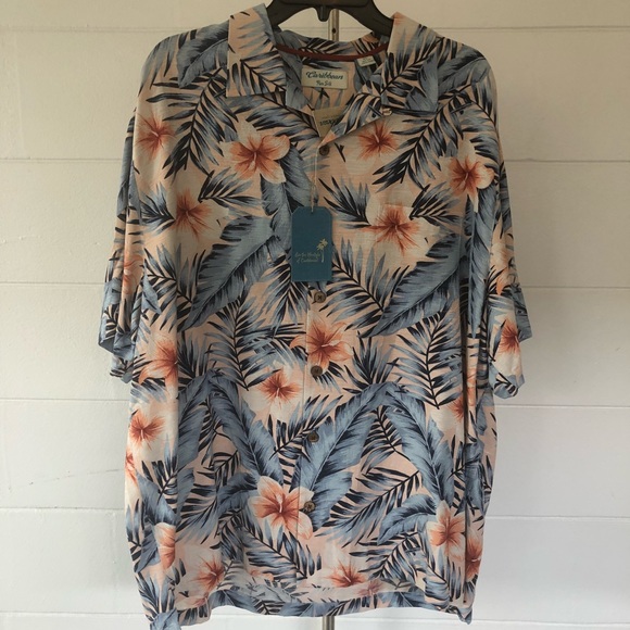 Caribbean Roundtree & Yourke Other - Hawaiian Floral XL Silk Shirt Roundtree & Yorke